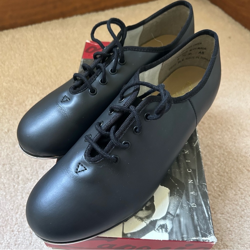 Capezio Black Oxford Tap Shoes with Leather Finish